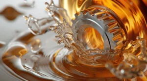Metal gears with synthetic lubricant reducing wear and tear